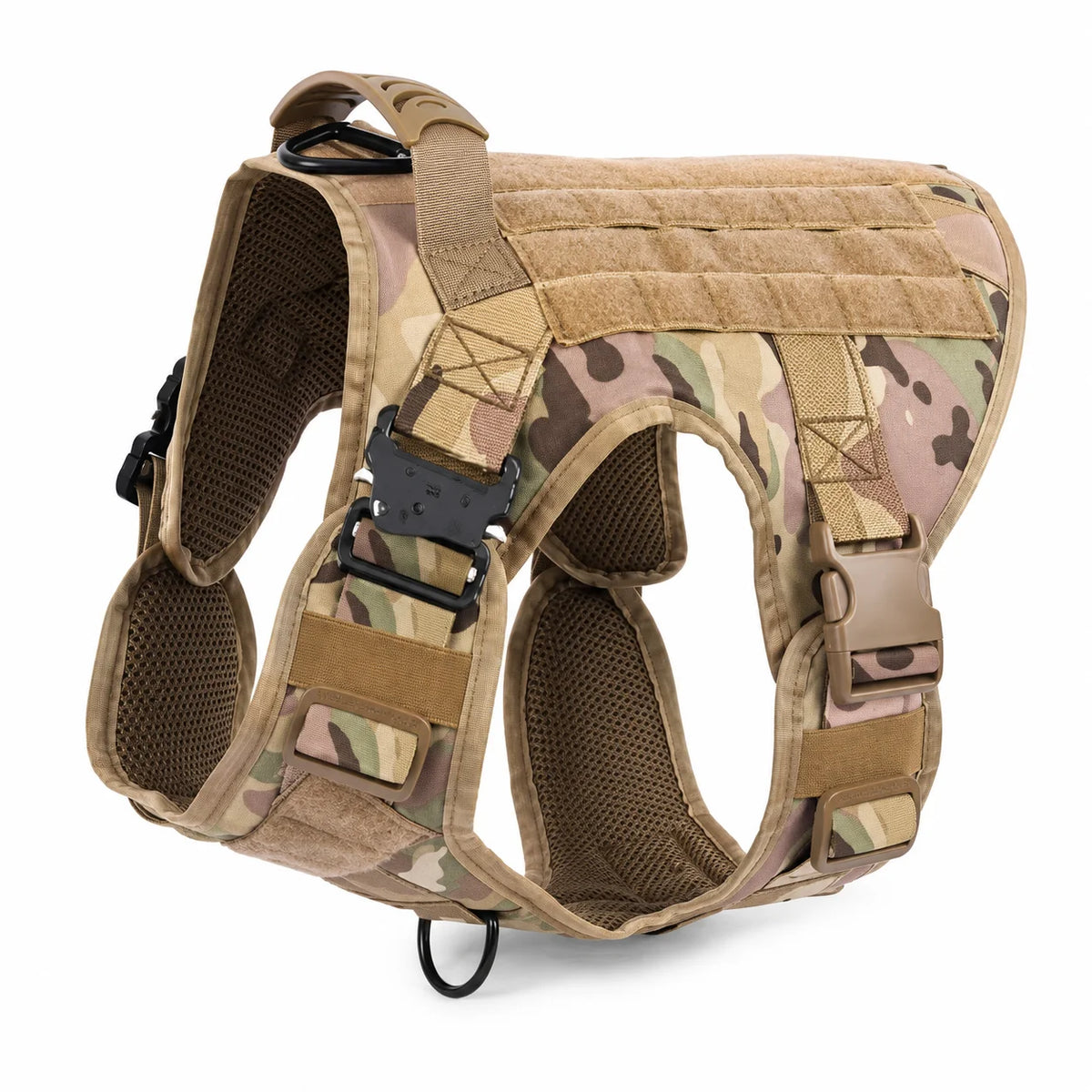 Adjustable Tactical Service Dog Harness with Breathable Padding Handle and MOLLE Panels