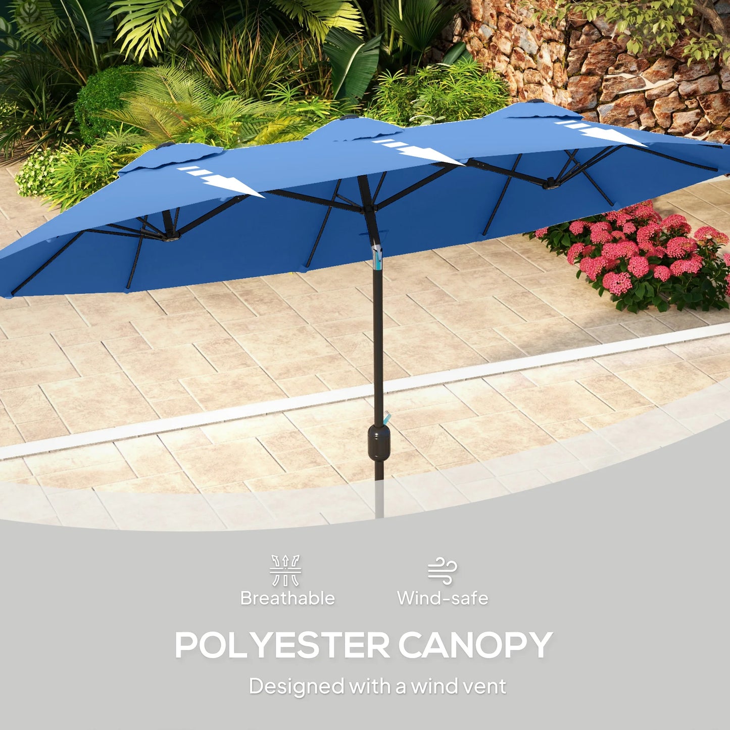 Do You Like to Read in Nature? Do You Enjoy Picnics in the Summer Breeze? Have a Long Dining Table for an Umbrella, but an Umbrella Doesn'T Fit? Say Goodbye to Sunburn This Summer with Outsunny. This Large Outdoor Umbrella Of