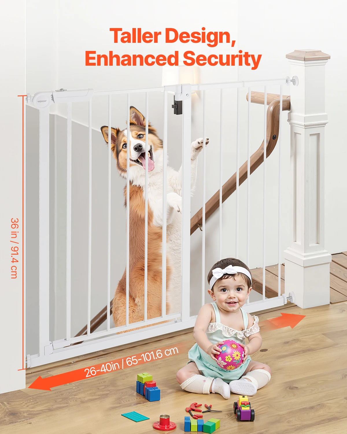 SucceBuy Pressure Mount Walk Through Baby Security Gate