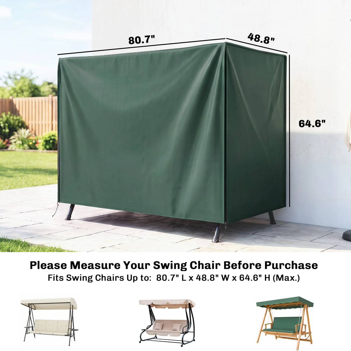 Patio Swing Chair Cover Large Outdoor Garden Furniture Protector Uv Wind Water Resistant