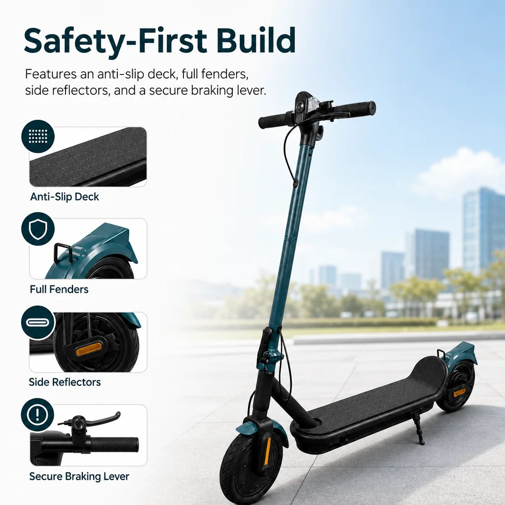 350W Adult Electric Scooter 25km/h, 36V 5Ah Battery, 8.5" Tires, Lightweight Foldable Commuter E-Scooter with Smart LED Display, Anti-Slip Deck & Full Fenders, Portable for Urban Travel