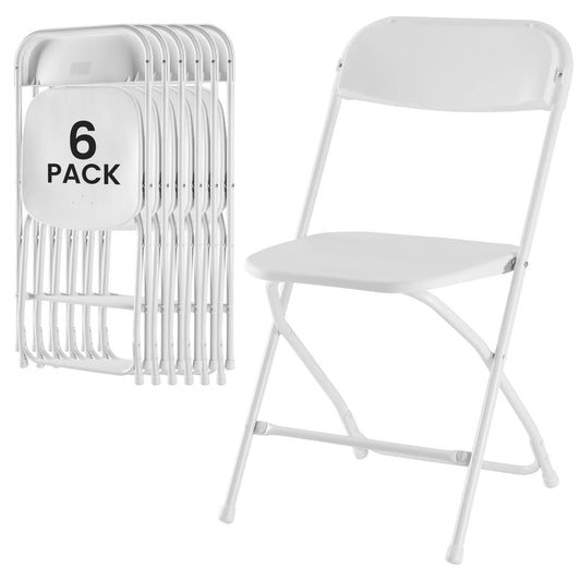 MCQ Foldable Office Chair 4/6 Pack Ergonomic Metal Frame Soft Cushion Lumbar Support Heavy Capacity 330LB For Home Office﻿