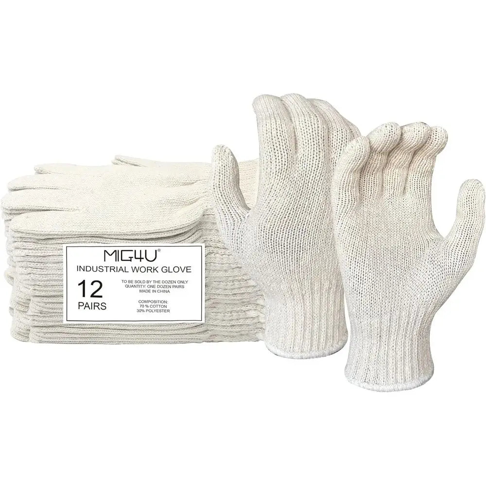 Large Cotton String Work Gloves - Heat Resistant BBQ Gloves - Economical Pairs
