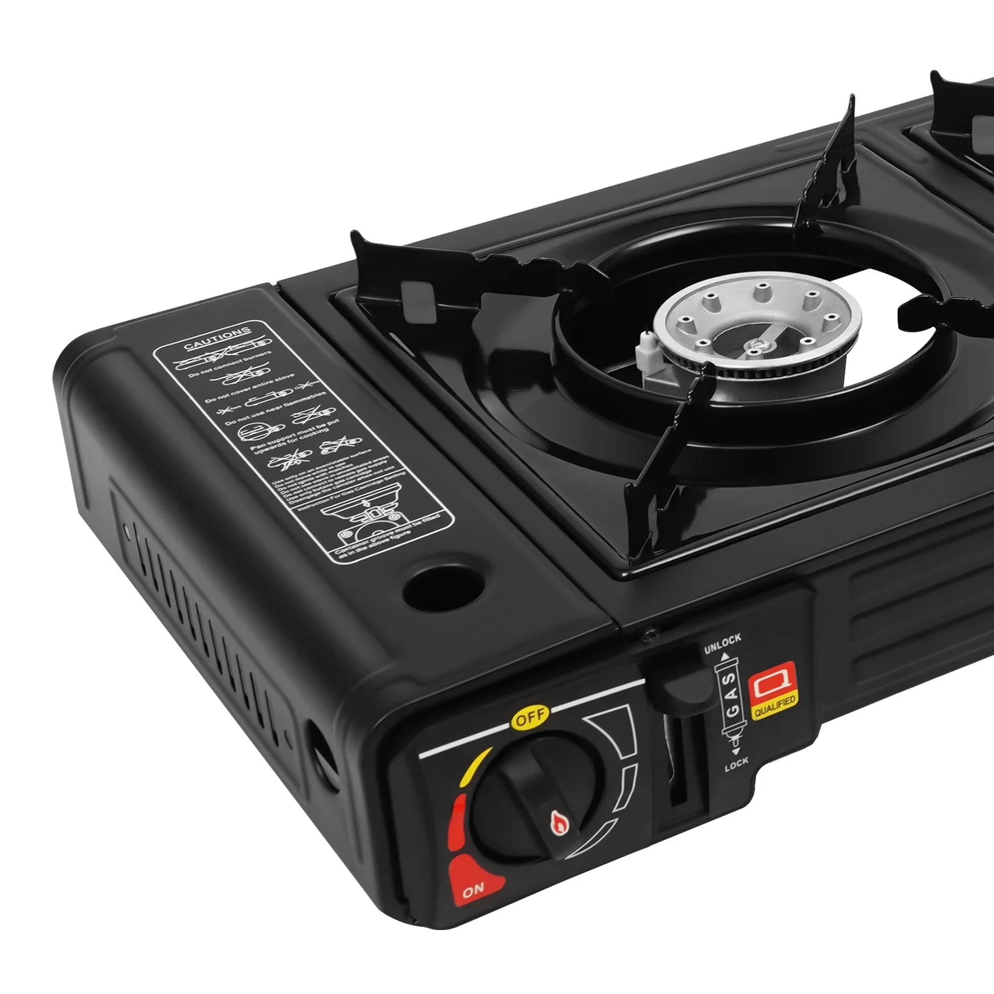 2500W Camping Stove with Storage Case, 63cm Table Top Gas Stove, Portable 2 Burner Outdoor Cooking System for Picnic BBQ Camping Trip Backyard Family