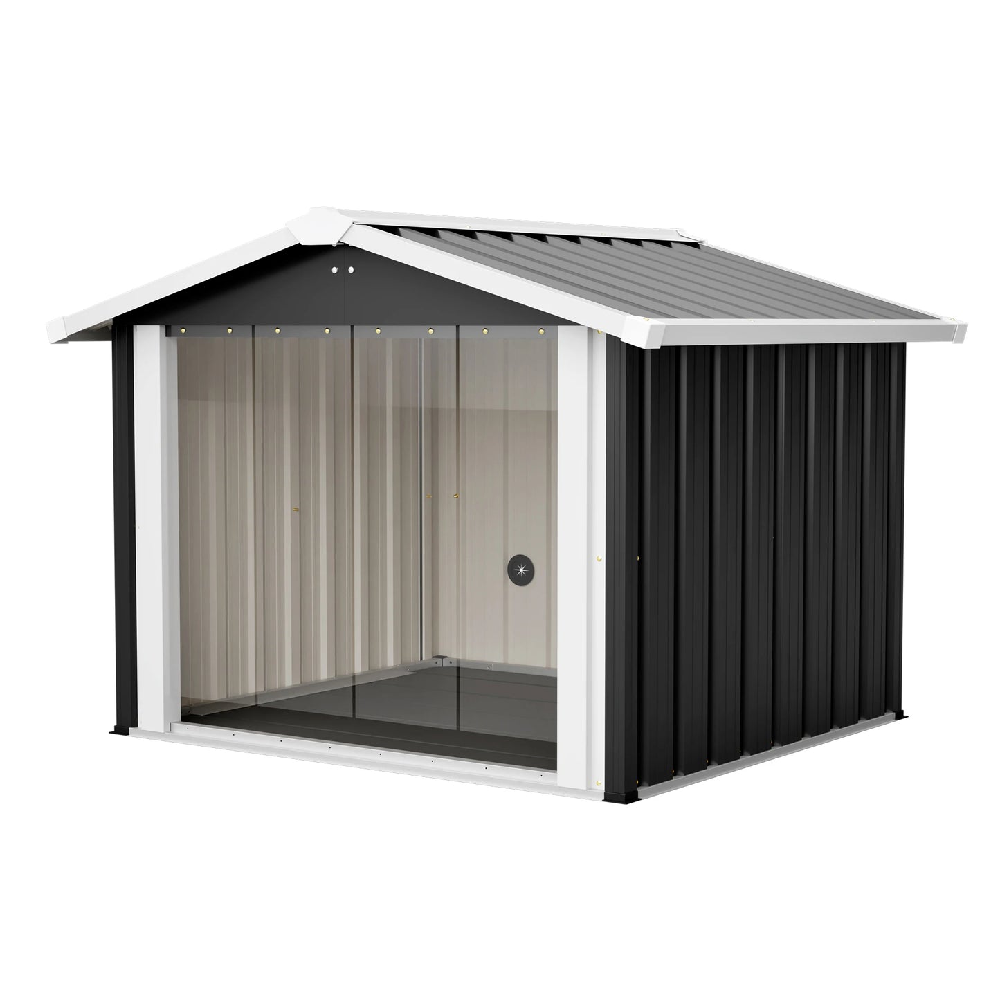 Waterproof Metal 2 In 1 Dog House and Storage Shed