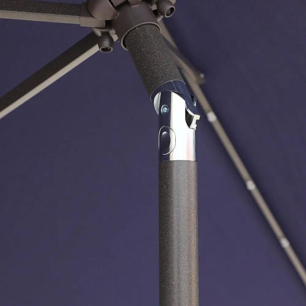 10'x6'5 LED Lighted Outdoor Patio Umbrella with Push Button Tilt and Crank, Ideal for Market, Backyard, Garden, Deck, and Pool