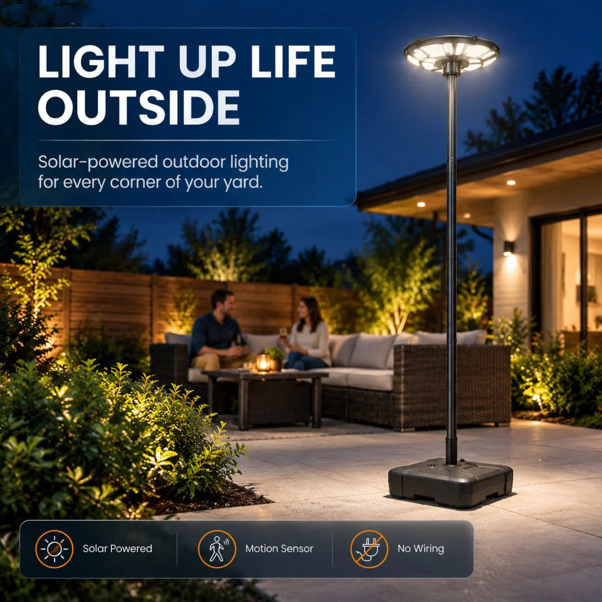 Morglad Wireless Solar Post Light With Remote And Sensor