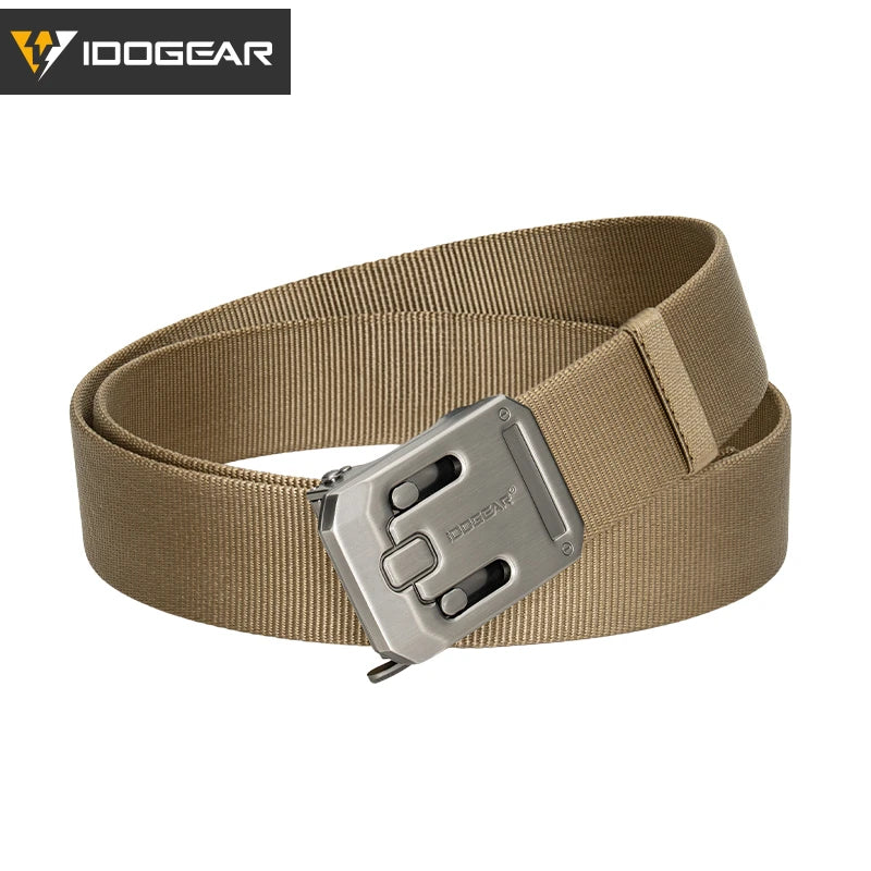 IDOGEAR 1000D Nylon Ratchet Belt No Holes Quick Release Buckle