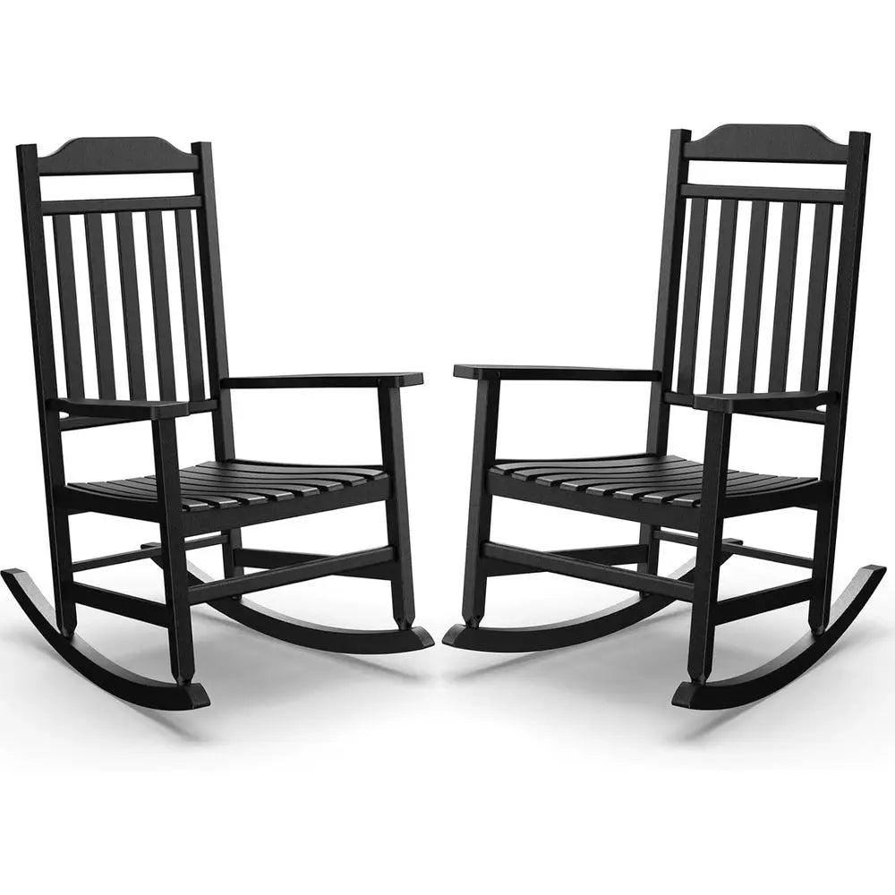 Weather-Resistant Outdoor Rocking Chairs Set For Porches And Patios