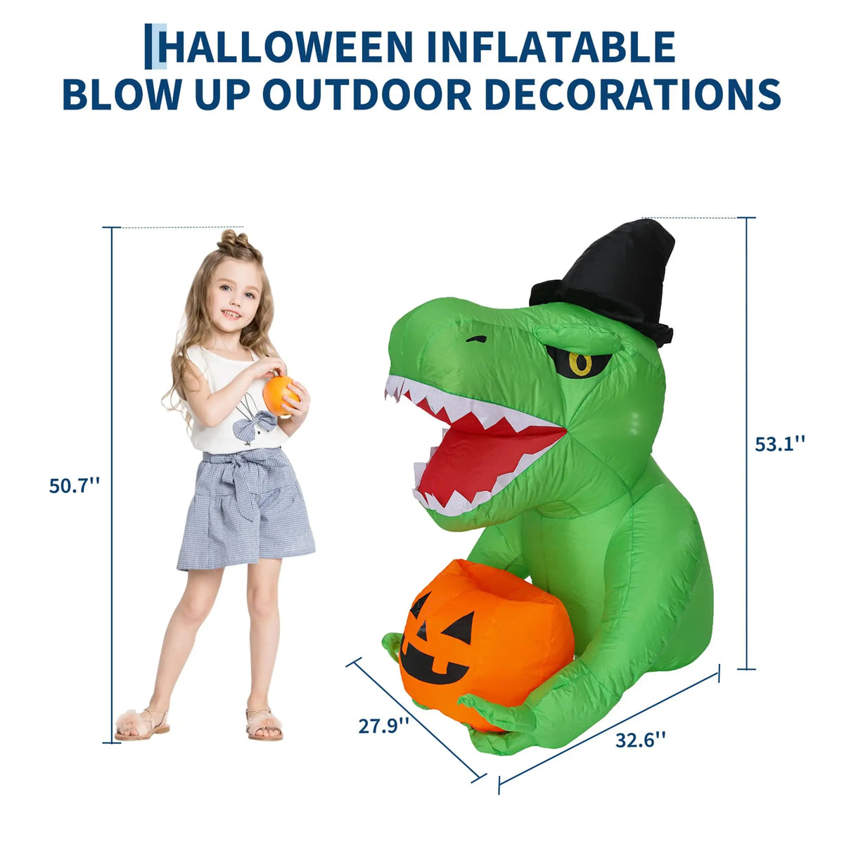HiMISS Halloween Inflatable Dinosaur Car Decoration With LED Lights