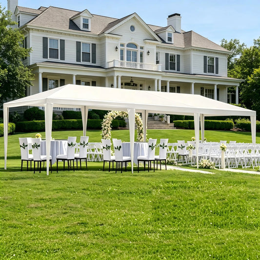 10x20/10x30 Party Tent Outdoor Wedding Canopy, Heavy Duty PE Top Gazebo Shelter For BBQ Backyard Patio Events, No Sidewalls