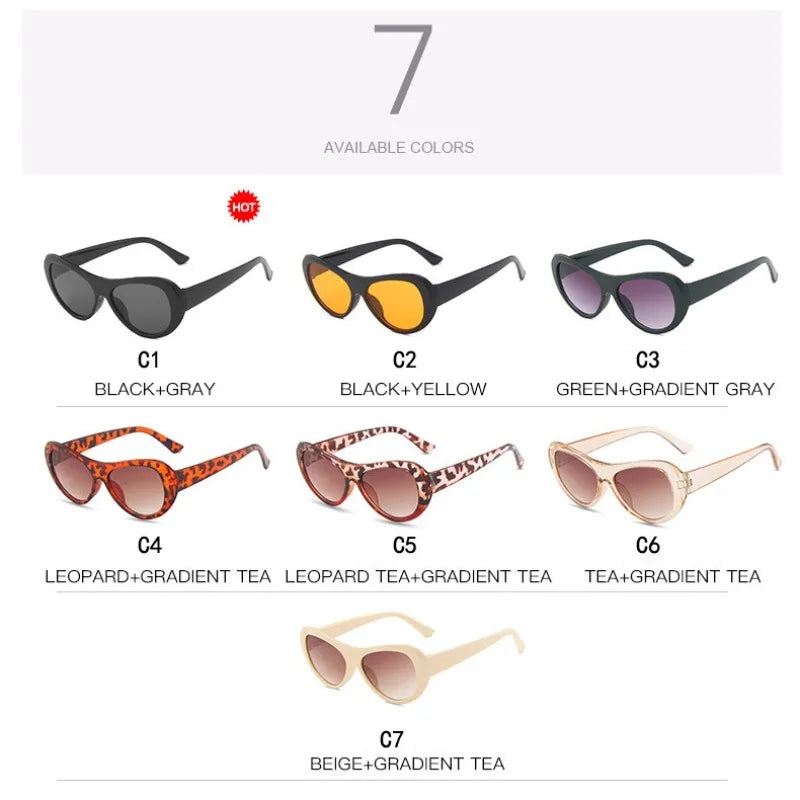 Clout Goggles Kurt Cobain Sunglasses Men Vintage Oval Glasses Retro Female Male Eyewear UV400 Fashion Trendy Shades for Outdoor Driving Travel Beach Anti Glare Eye Protection Classic Style Unisex Sun Glasses sunglasses women