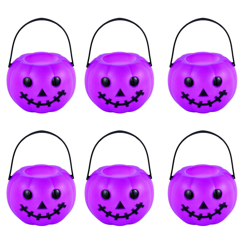 1-6Pcs Halloween Party Candy Bucket Pumpkin Gift Box Container Trick or Treat Cookie Snack Holder Decoration Props Kids Favors