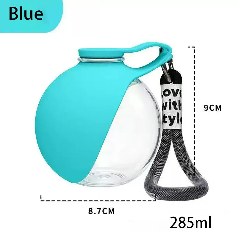 Water Bottle With Removable Silicone Bowl 285Ml Portable Dog Drinker 2-In-1 Stainless Steel Travel Pet Supplies