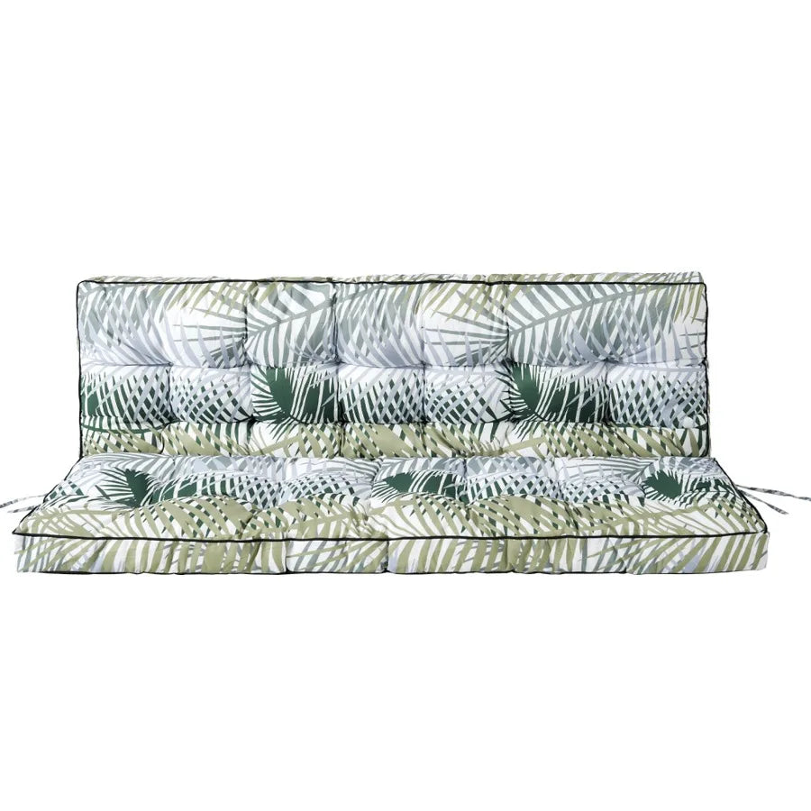 Outdoor Swing Cushions 55 Inch, Waterproof 4" Thick Porch Swing Cushion Replacement with Backrest and Ties, Comfortable 2-3 Sea