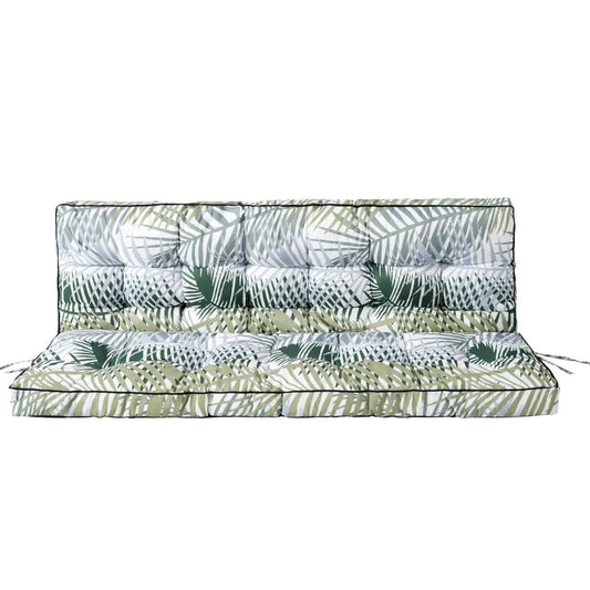 Outdoor Swing Cushions 55 Inch, Waterproof 4" Thick Porch Swing Cushion Replacement with Backrest and Ties, Comfortable 2-3 Sea