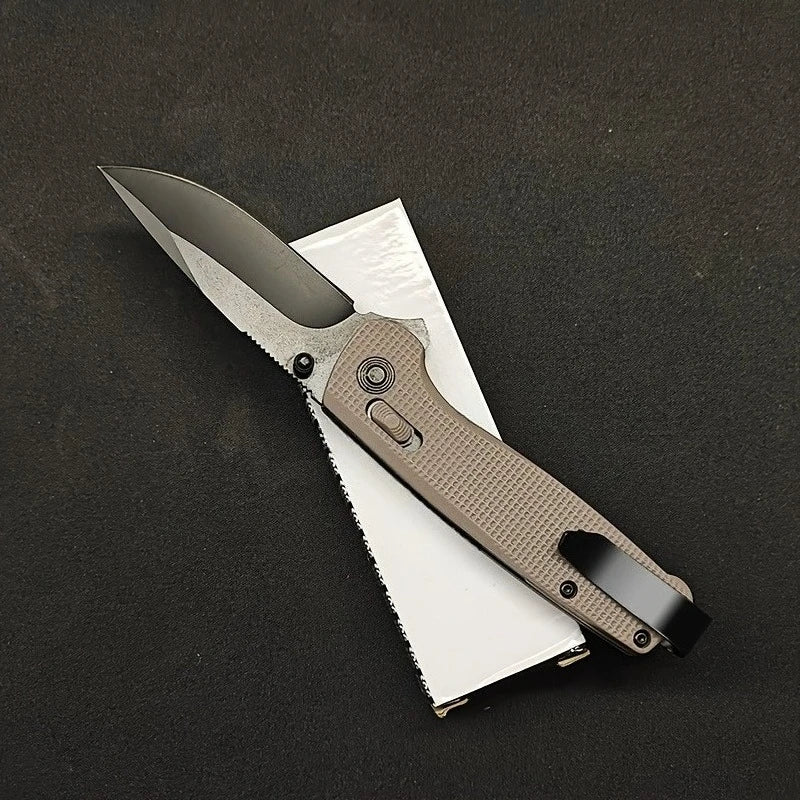 Folding Knife with Manual Lock Anti-Slip Grip Thumb Studs EDC Camping Knife Survival Outdoor Black/Olive Green/Orange Multitool