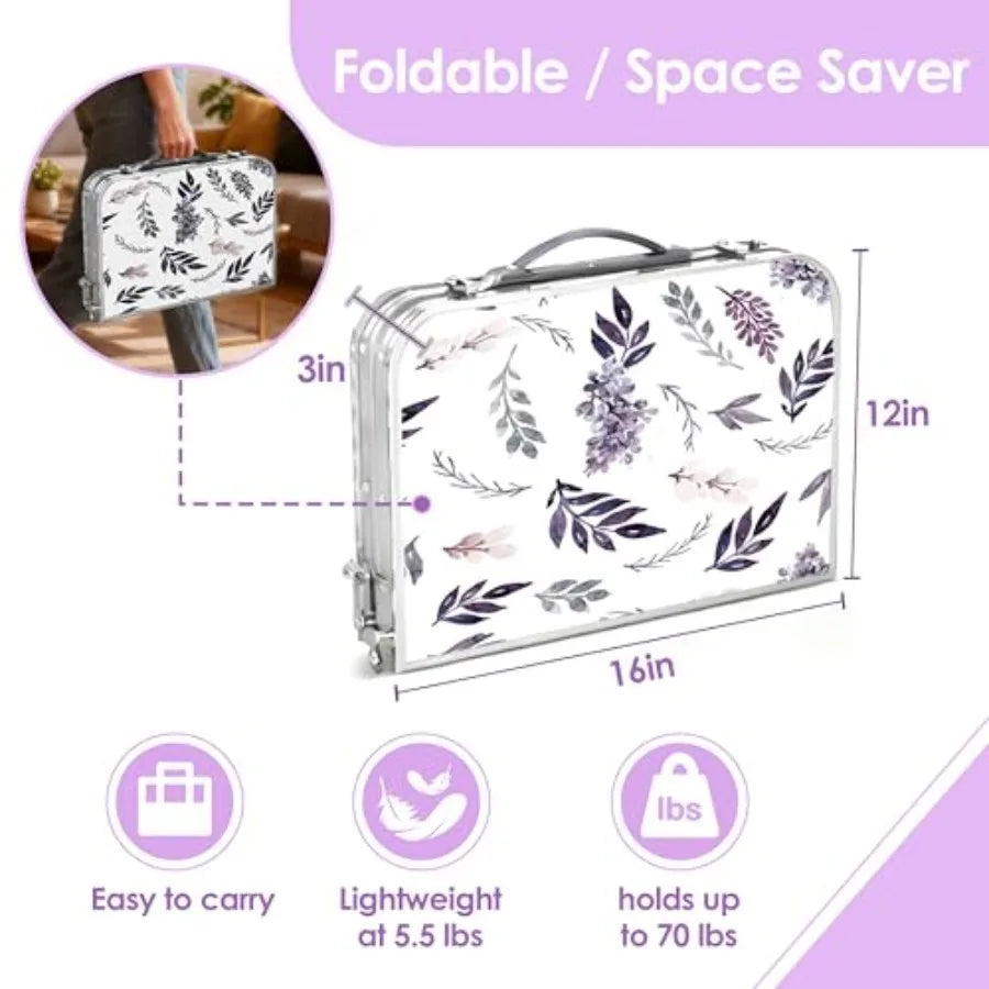 Folding TV Trays Foldable Dinner Tray Table Adjustable Height Food Snack Eating Couch Side Table Sturdy Aluminum Portable Sofa