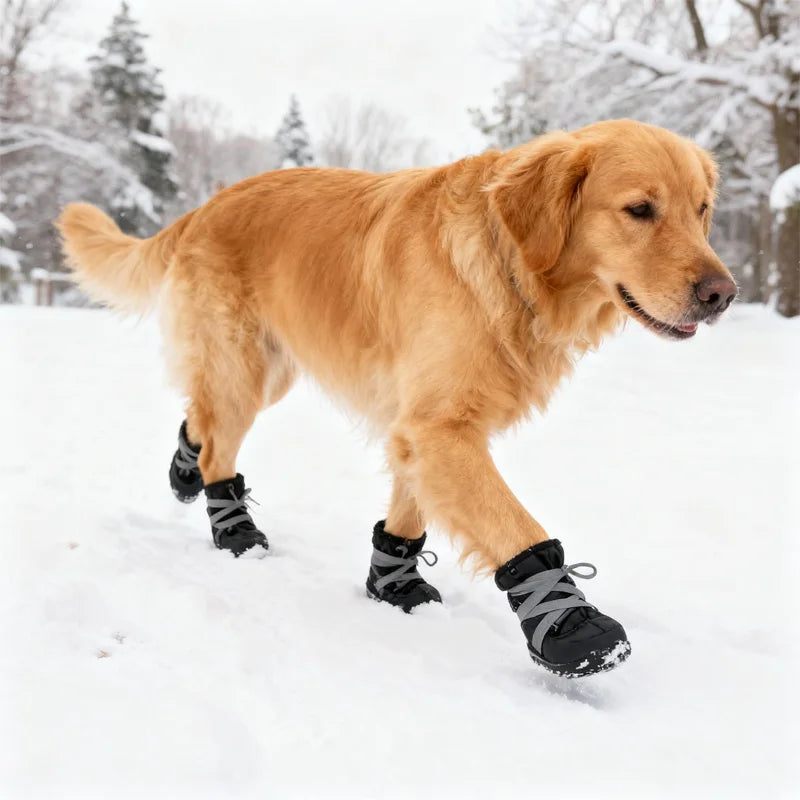All Weather Dog Boots, Waterproof & Windproof for Outdoor Adventure, Reflective Design, Easy On/Off, Keep Paws Clean and Dry