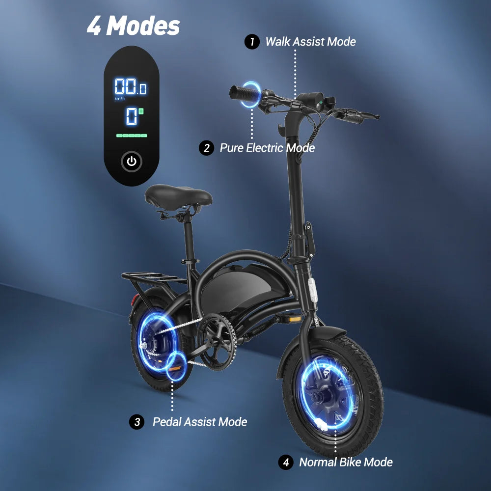 【1 Year Warranty】DYU D3F Electric Bicycle Peak 500W Motor 36V7.8AH Lithium Battery Electric Bike,20mph city E-bike UL2849