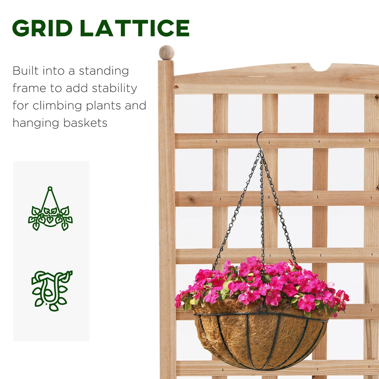 Outdoor 24" x 12" Backyard Plant Bed w/ Strong Wooden Design & Materials