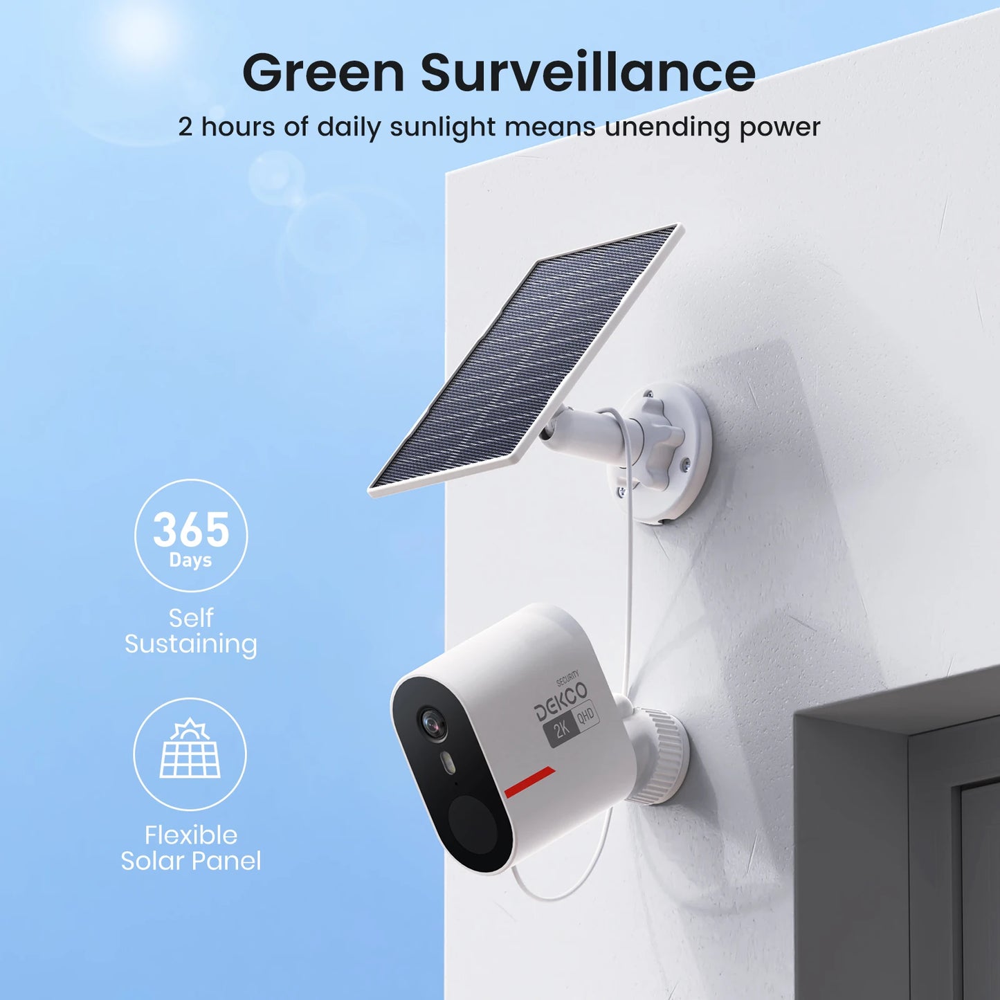 DEKCO 3MP WiFi Solar Dual Camera Kit Outdoor Night Vision