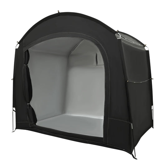 Bike Storage Tent, Outdoor Portable Storage Shed, Bicycle Storage Shelter, Waterproof UV Resistant 210D Oxford Fabric, Large Capacity for 3-4 Bikes, Easy Setup, Tear Resistant, Ventilated Window, Double Zipper, Carry Bag, Sec