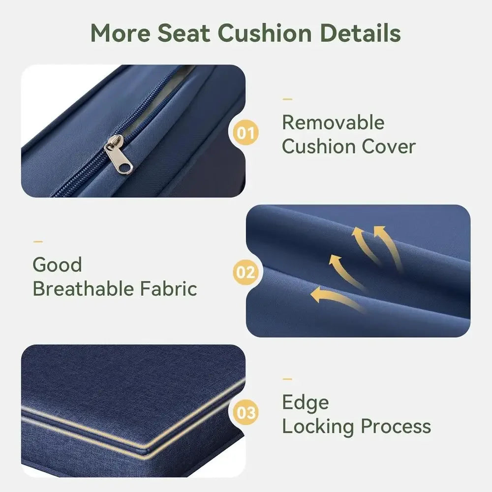 7-Piece Navy Blue Outdoor Cushion Set, Waterproof & Fade-Resistant for Patio Furniture