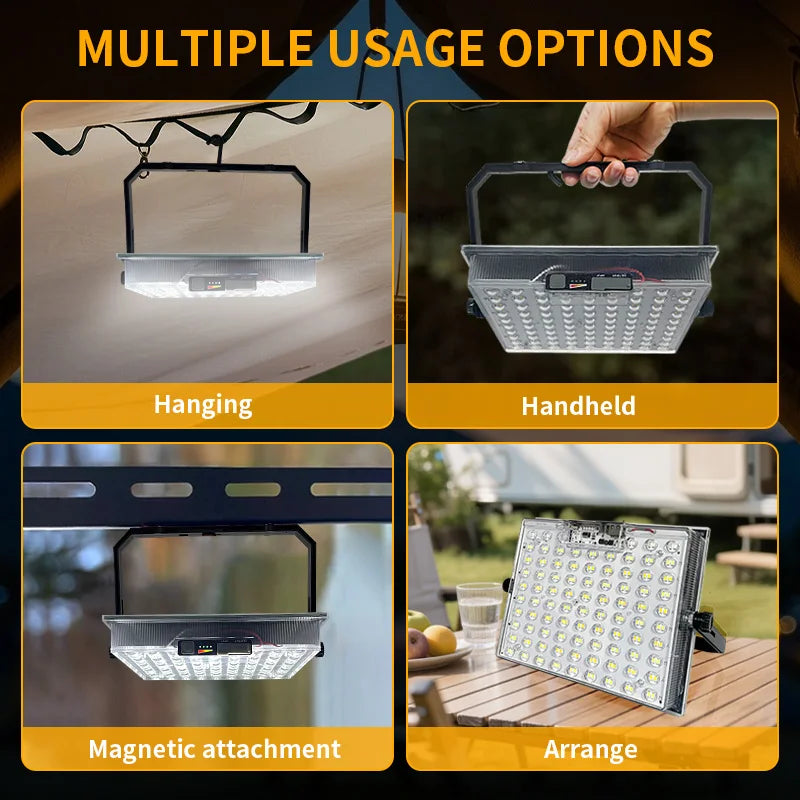 Portable Solar LED Flashlight USB Rechargeable Camping Light with Battery Indicator for Outdoor & Emergency Use