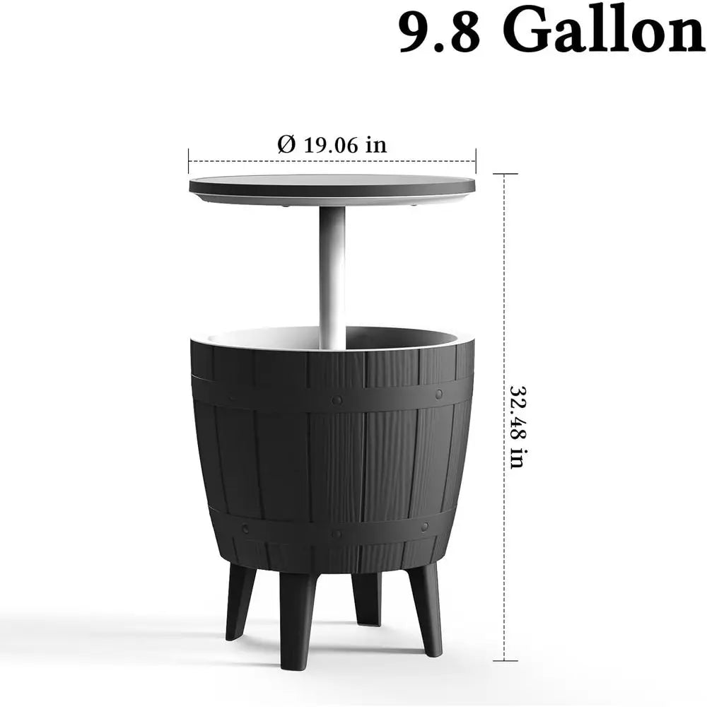 Portable 9.8 Gallon Cooler Side Table with Legs, Durable and UV-Resistant, Ideal for Outdoor and Indoor Use, Perfect for Camping
