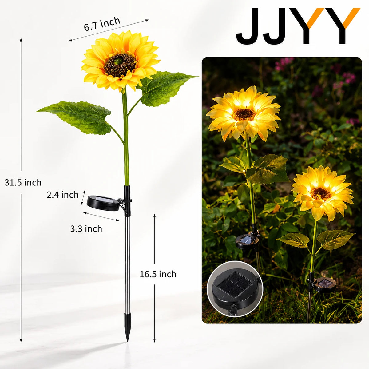 Stonego Solar Sunflower Garden Stake Light For Landscaping