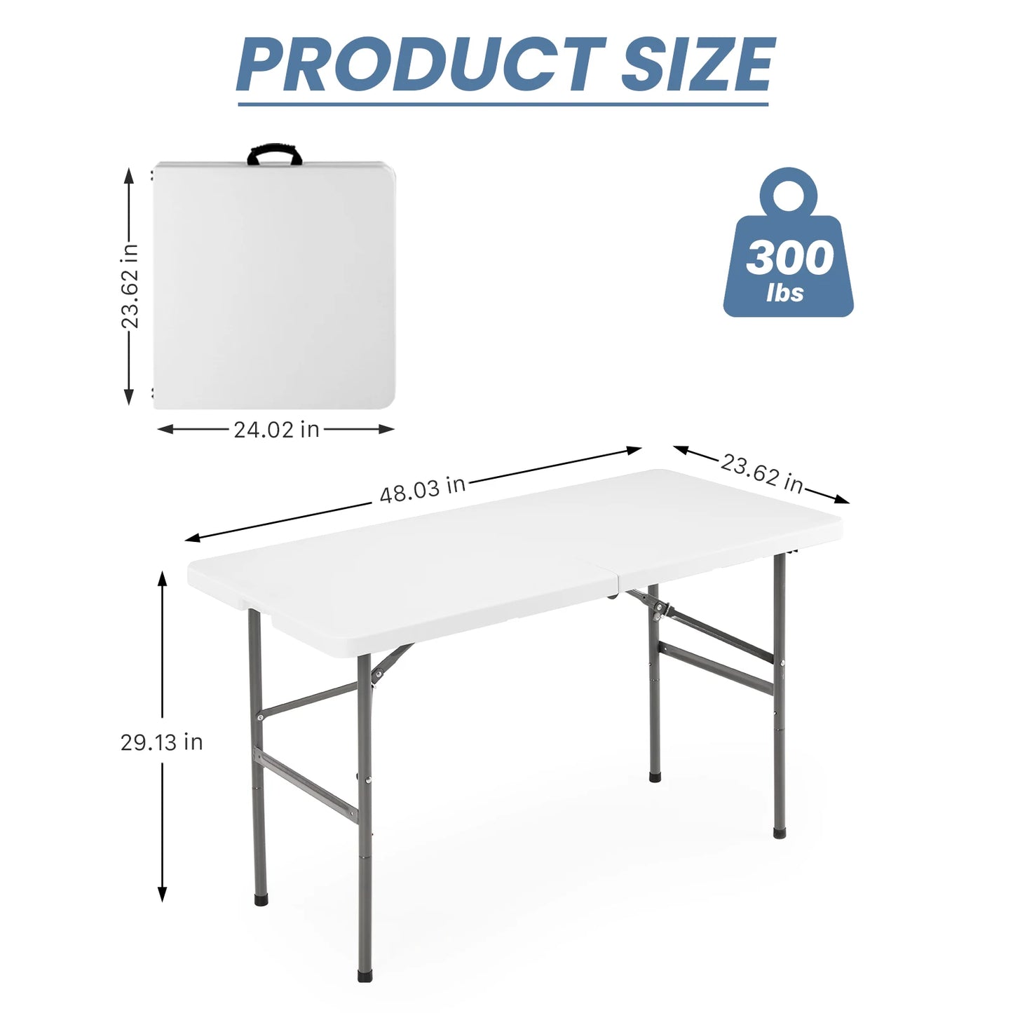 JHK Portable Folding Outdoor Camping Table With Carrying Handle