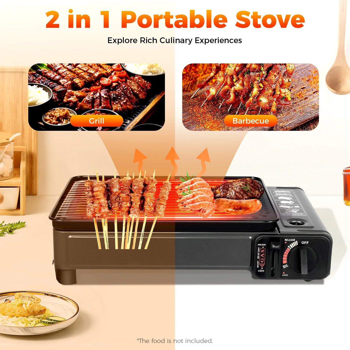 Bymaocar Portable Butane Gas Grill For Camping And Travel