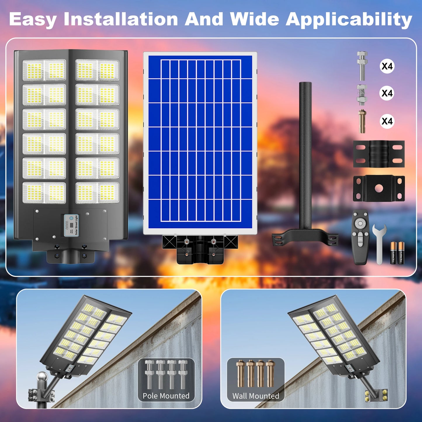 6000 Watt Waterproof Solar Street Light With Motion Sensor
