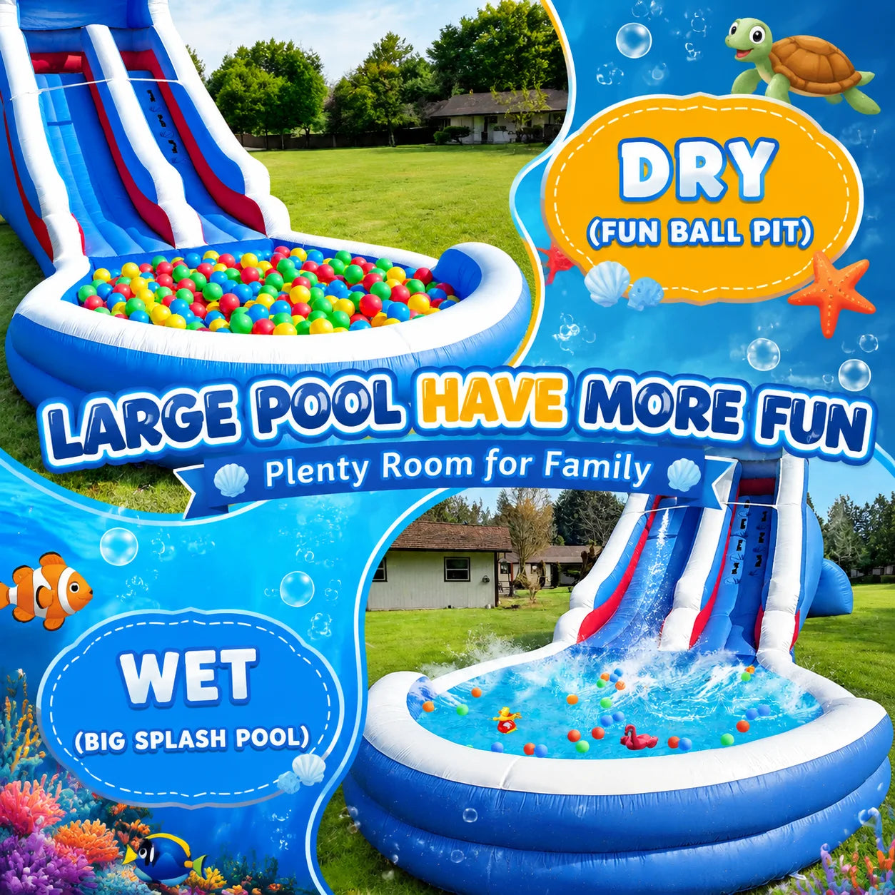 Blue White Red Oxford Water Slide Summer Outdoor Water Toy for Backyard Poolside Fun Games Entertainment