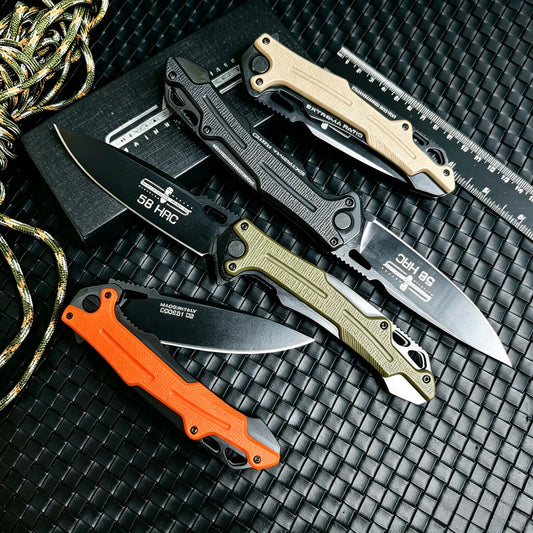 Portable Folding Pocket Knife Stainless Steel Sharp Blade Non Slip Handle EDC Outdoor Camping Hiking Survival Tactical Daily Carry Men Gift