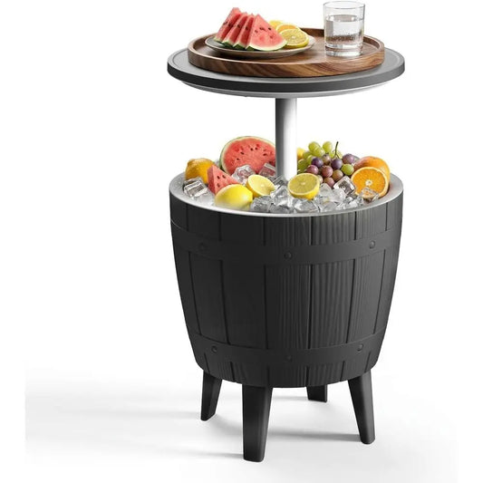 Portable 9.8 Gallon Cooler Side Table with Legs, Durable and UV-Resistant, Ideal for Outdoor and Indoor Use, Perfect for Camping