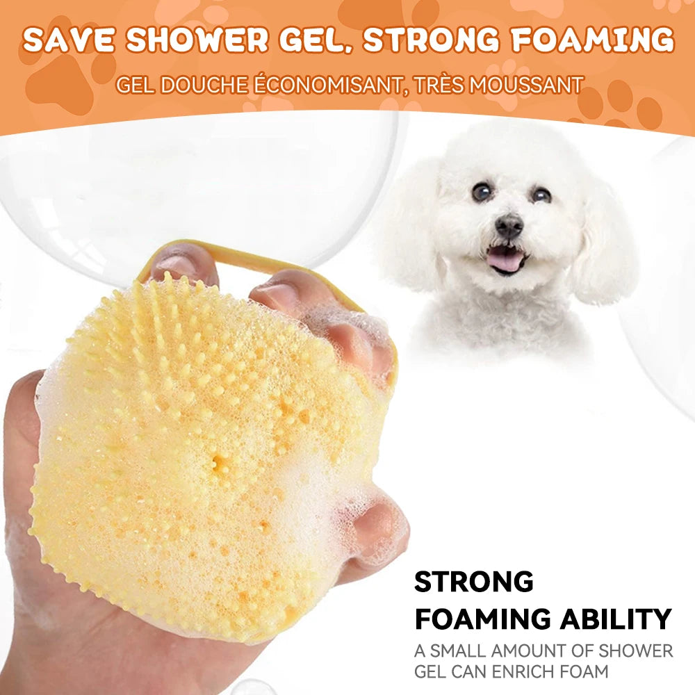 Silicone Pet Shampoo Dispenser Brush For Dogs And Cats