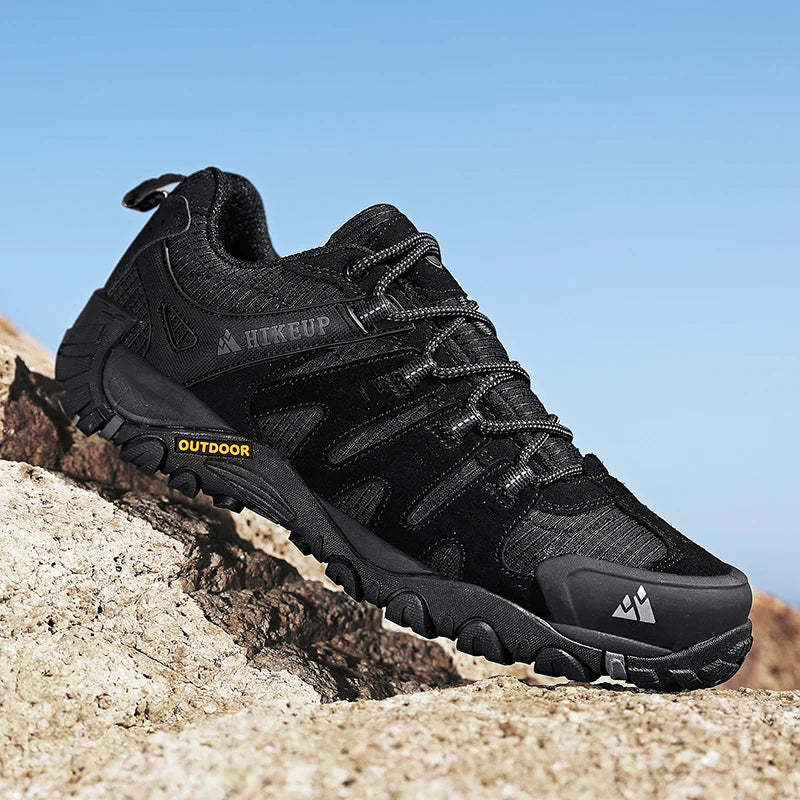 HIKEUP Men's Hiking Shoes Suede Leather Outdoor Trekking