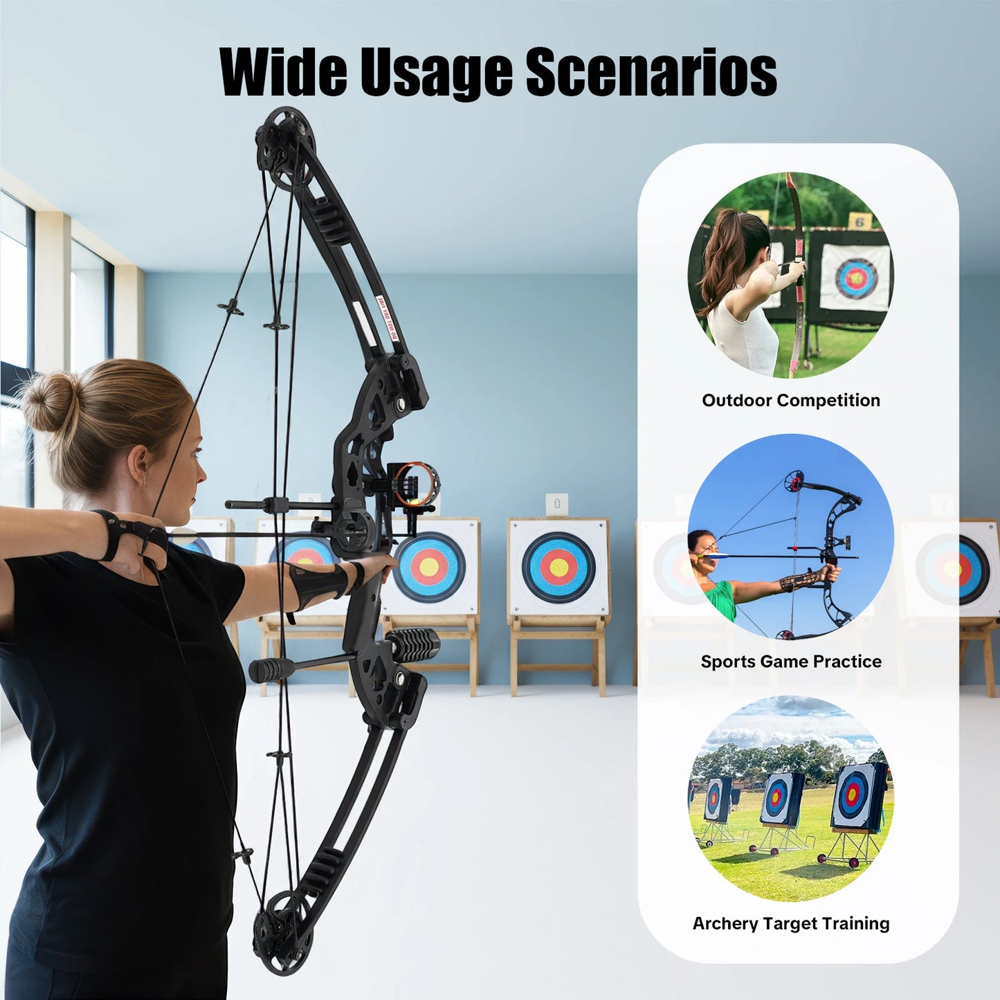 Compound Bow And Arrow Set With Adjustable Draw For Adults