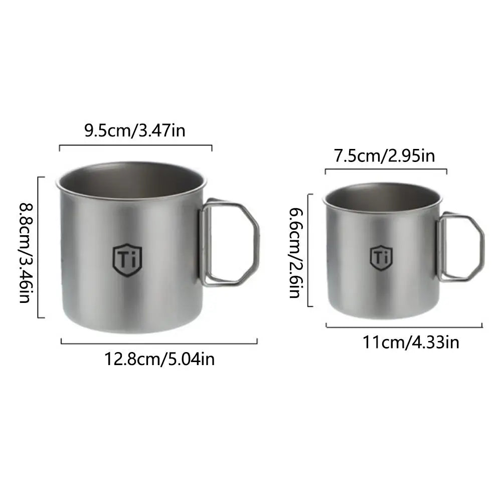Stainless Steel Camping Mug with Folding Handle & Carabiner, Portable Outdoor Coffee Cup for Hiking Backpacking Picnic 1Pc