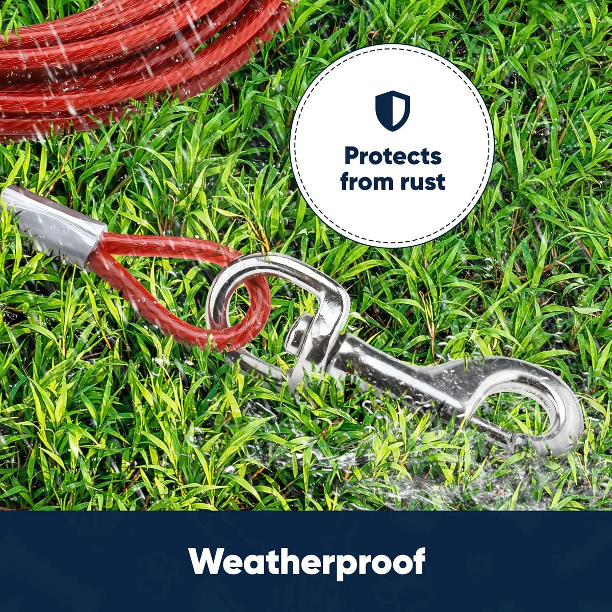 Heavy Duty Tangle Free Dog Run Cable Swivel Quick Release