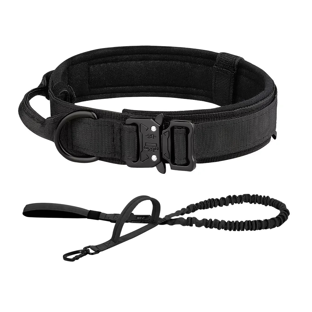 Petravel Adjustable Tactical Dog Collar And Leash Set