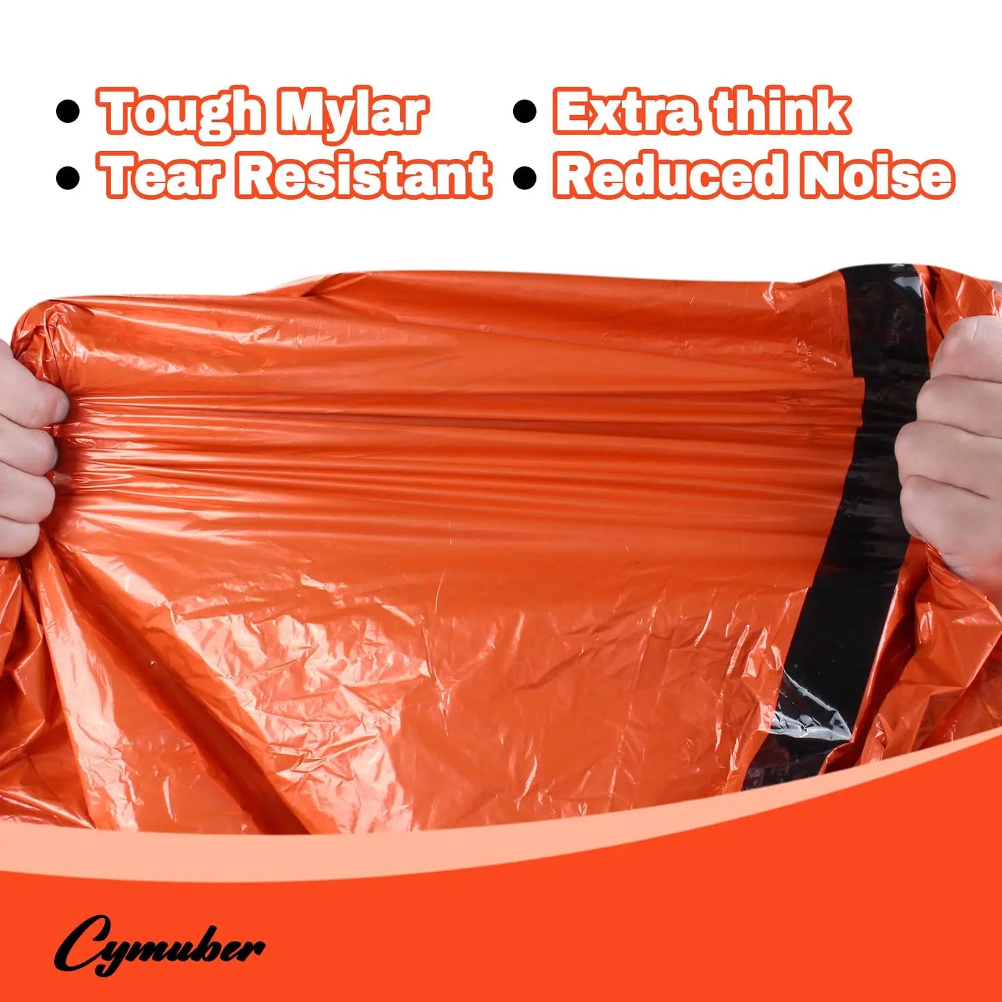 2-Pack Emergency Sleeping Bag | Survival Shelter Bag, Polyethylene Thermal Emergency Blanket, Lightweight Portable Shelter for Camping, Hiking, Outdoor Activities, Backpacking