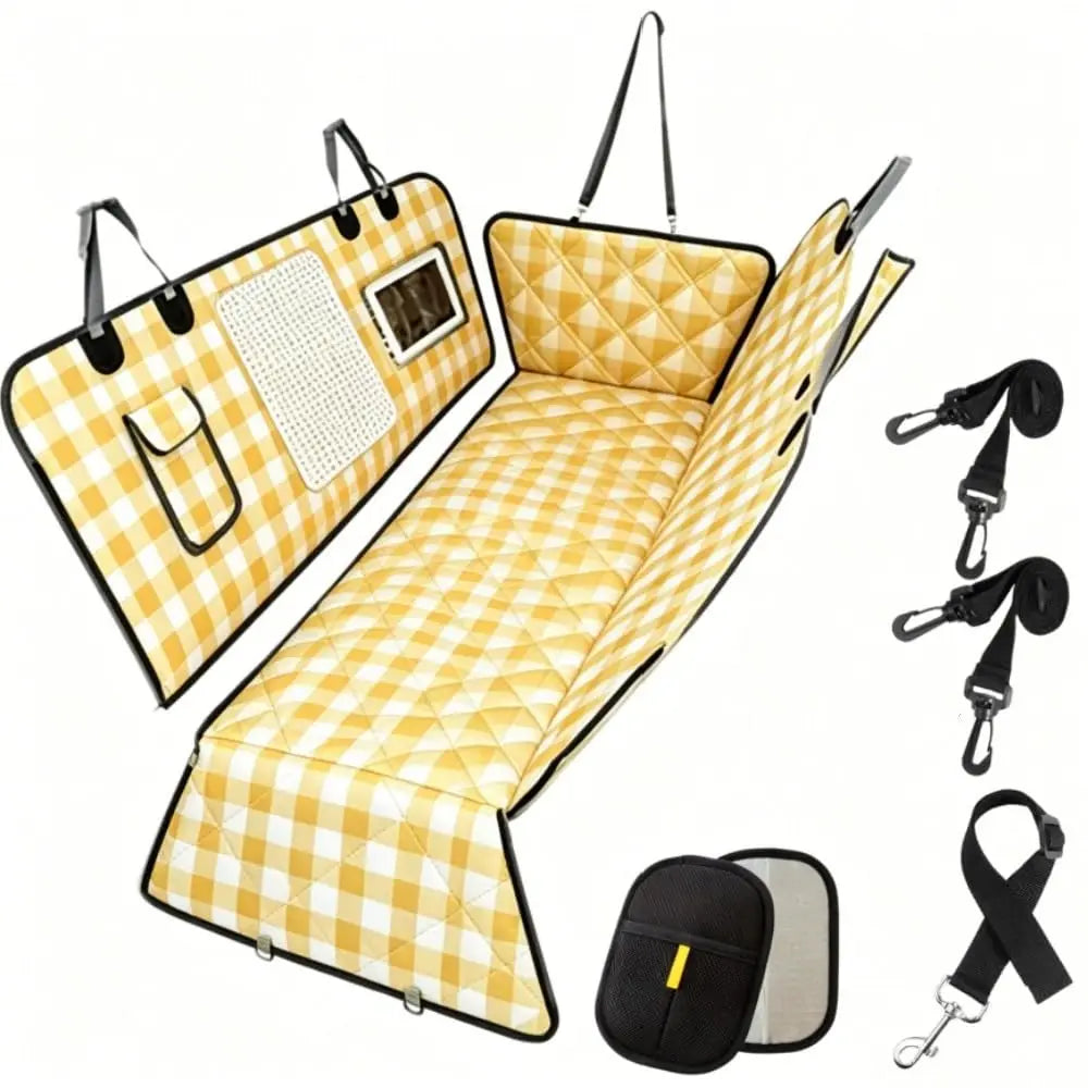 Dog For Pets Waterproof Cover Back Hammock With Seat Belt Storage Pockets Pet Grooming Gloves