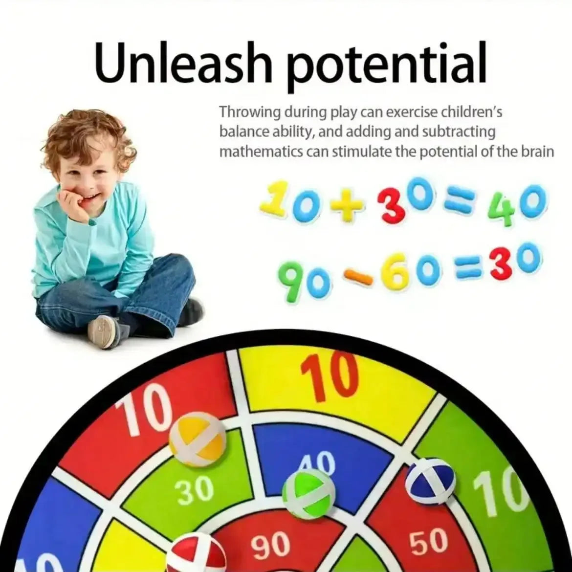 Sticky Ball Dart Board Set For Indoor Outdoor Family Play