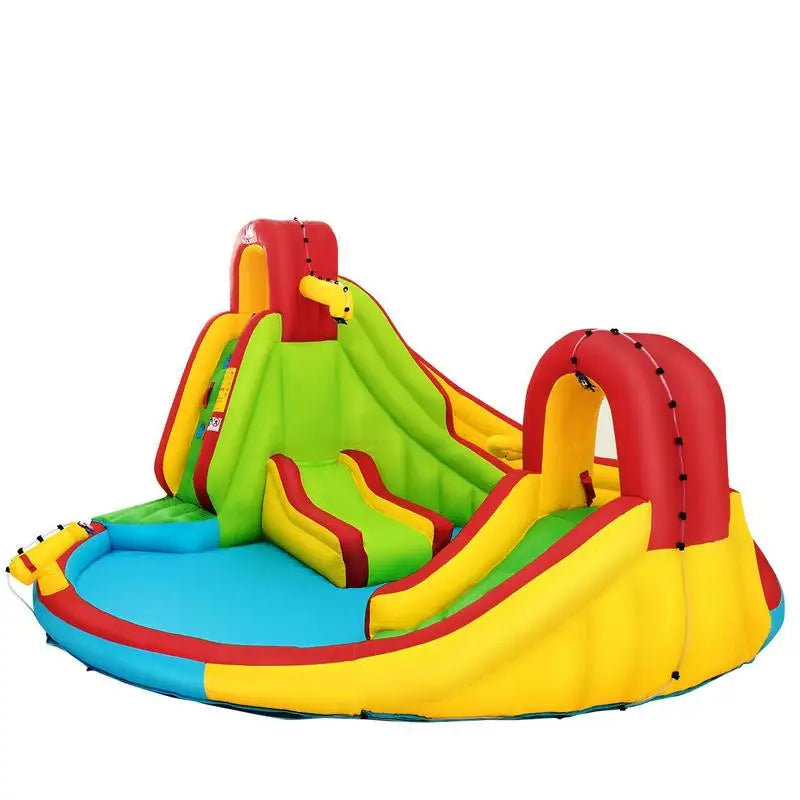 Inflatable Water Slide Bounce House with Climbing Wall and Pool Without Blower