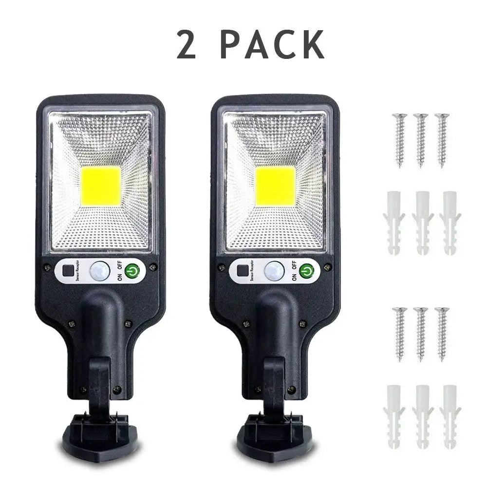 2 Pack 1200W Solar LED Wall Lights, Motion Sensor Outdoor Solar Flood Lights with 3 Lighting Modes, Waterproof Security Lamp for Garden Patio Yard