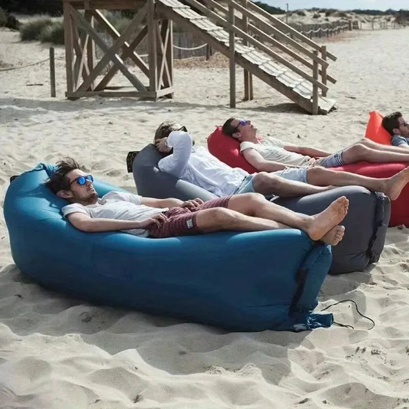 Inflatable Lounger Air Sofa Extra Thick Foldable Couch Outdoor Beach