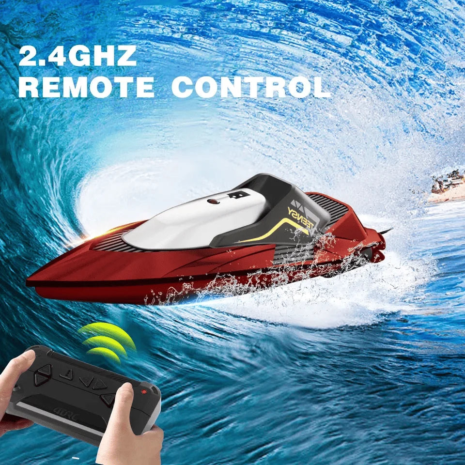 4DRC S5 fast remote control boat 2.4 GHz 20+MPH high-speed remote control rowing boat, water speedboat, submarine for swimming pools and lakes rowing, remote control, rechargeable boat battery, children's model, outdoor swimm